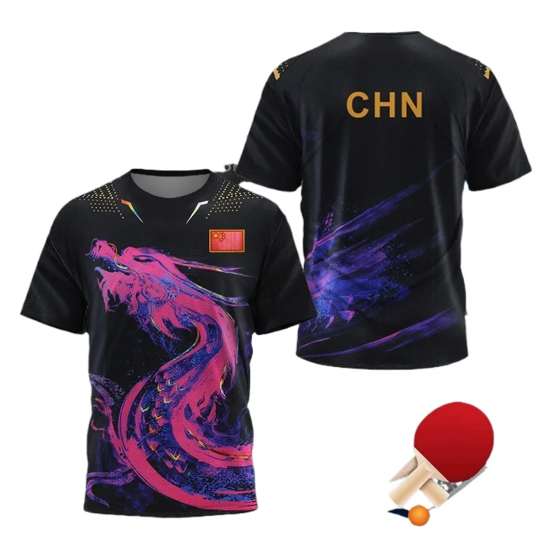Table Tennis Jersey Butterfly - Maglietta Grafica Dragon Table Tennis per